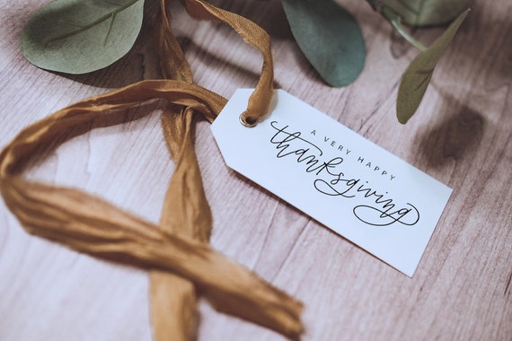 Hand Lettered Stamp | Thanksgiving Stamp | A Very Happy Thanksgiving Stamp