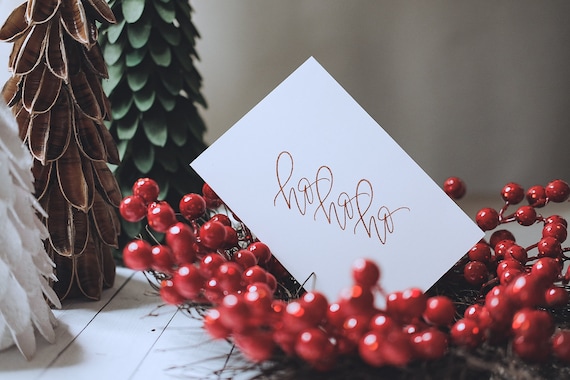 Hand Lettered Stamp | Ho Ho Ho Stamp | Christmas Stamp
