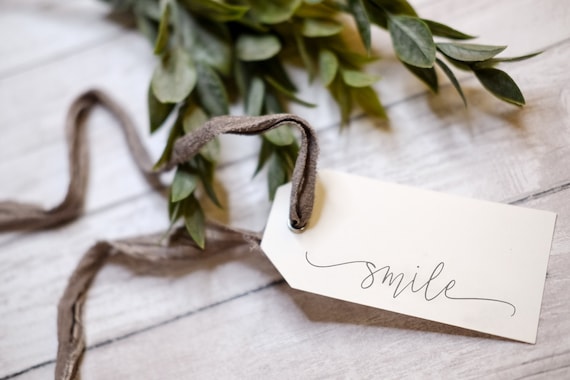 Hand Lettered Stamp | Smile Stamp | Good Vibes Stamp | Card making stamp