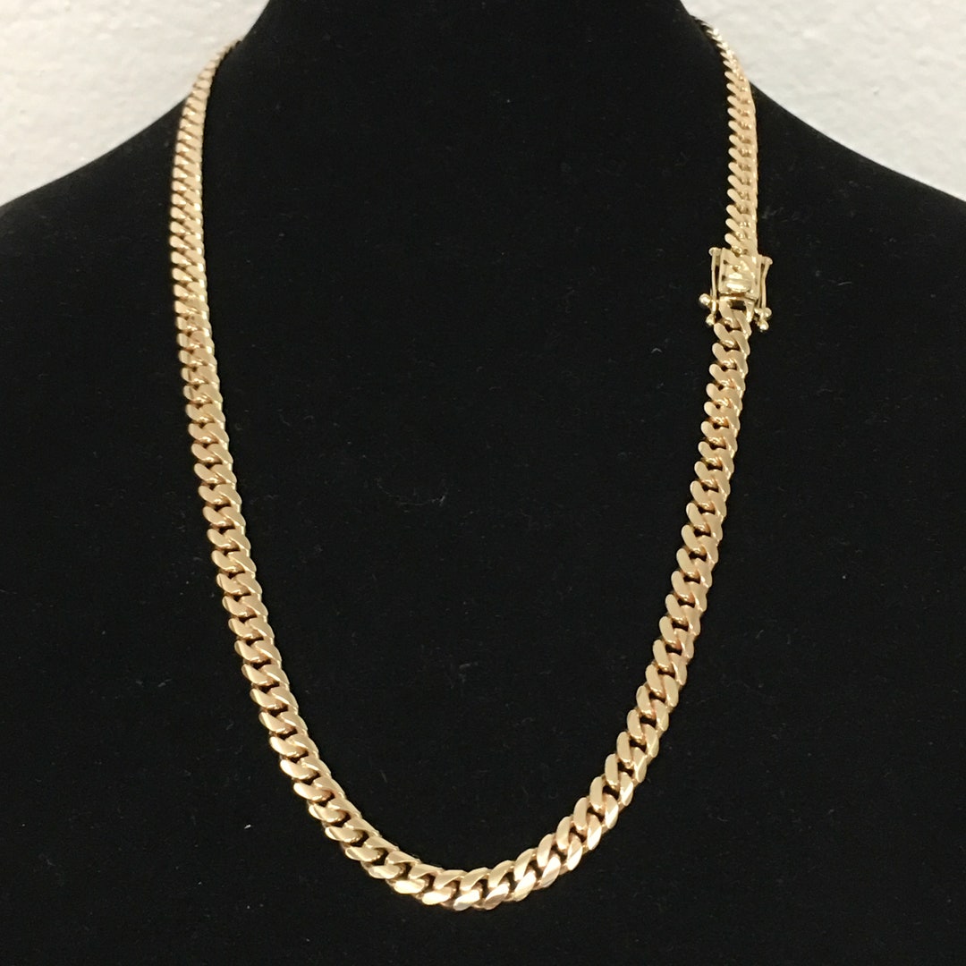 6.8mm Hand Make 23in Solid 14k Gold Cuban Link Necklace 80 Etsy