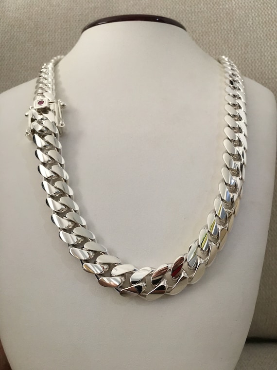 999 silver cuban store link chain