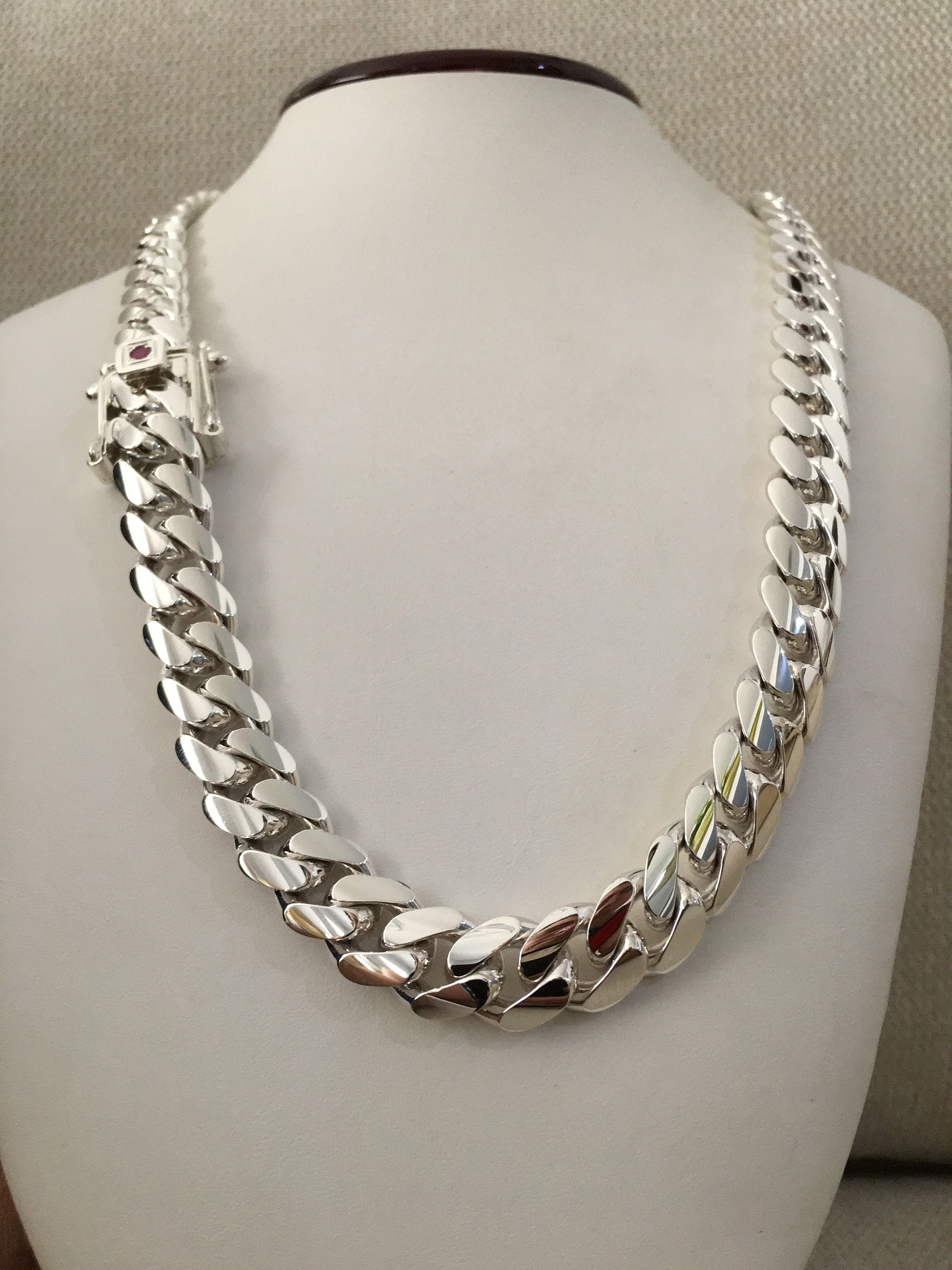 14mm silver cuban link cheap chain