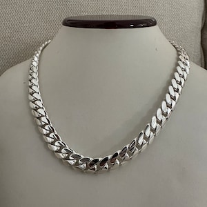 11mm 18inch hand made pure solid 999 silver cuban link