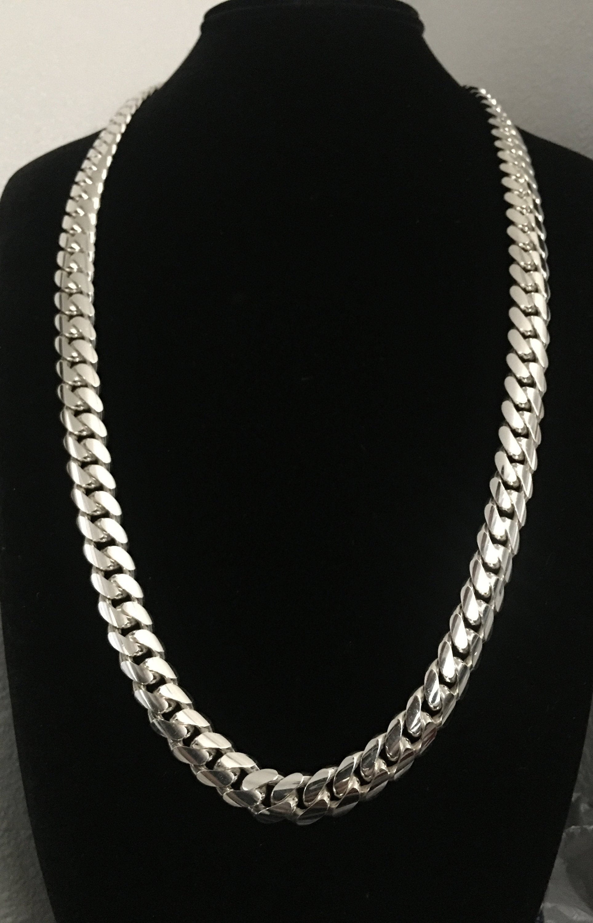 10mm 30 Inchs pure Solid Silver Cuban Link hand Made Etsy Israel