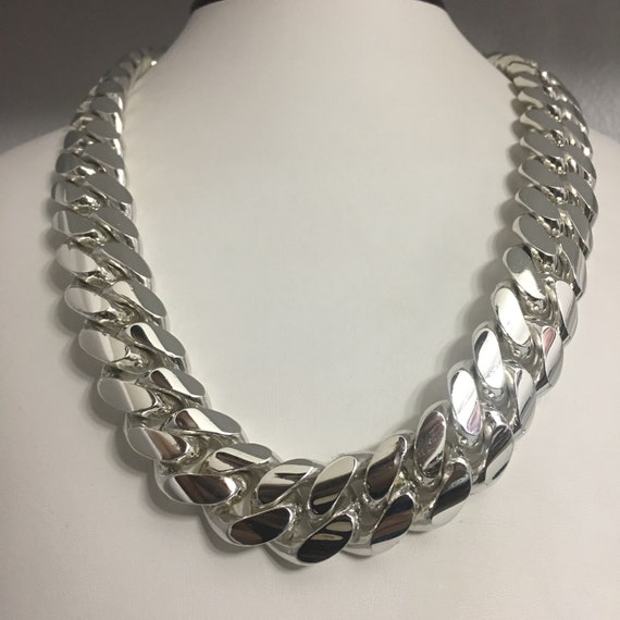19mm sterling silver cuban link chain deals
