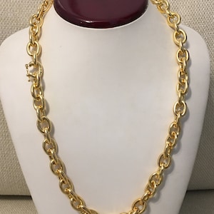 12.8mm Hand made Cable chain 14k solid gold 24 inch