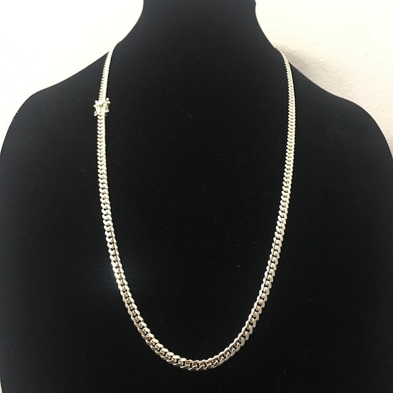 Yellow Sterling Silver Miami Cuban Mens Chain 6.8 mm 26 30 32 inch