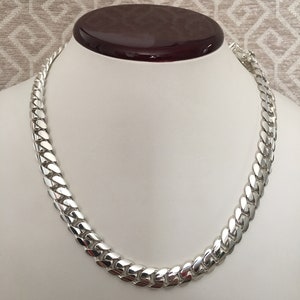 11mm, 20 inches hand made pure solid 999 silver cuban link