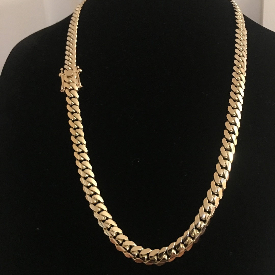 8.5mm 24 Inchs,10k Gold Hand Made Cuban Link Chain - Etsy