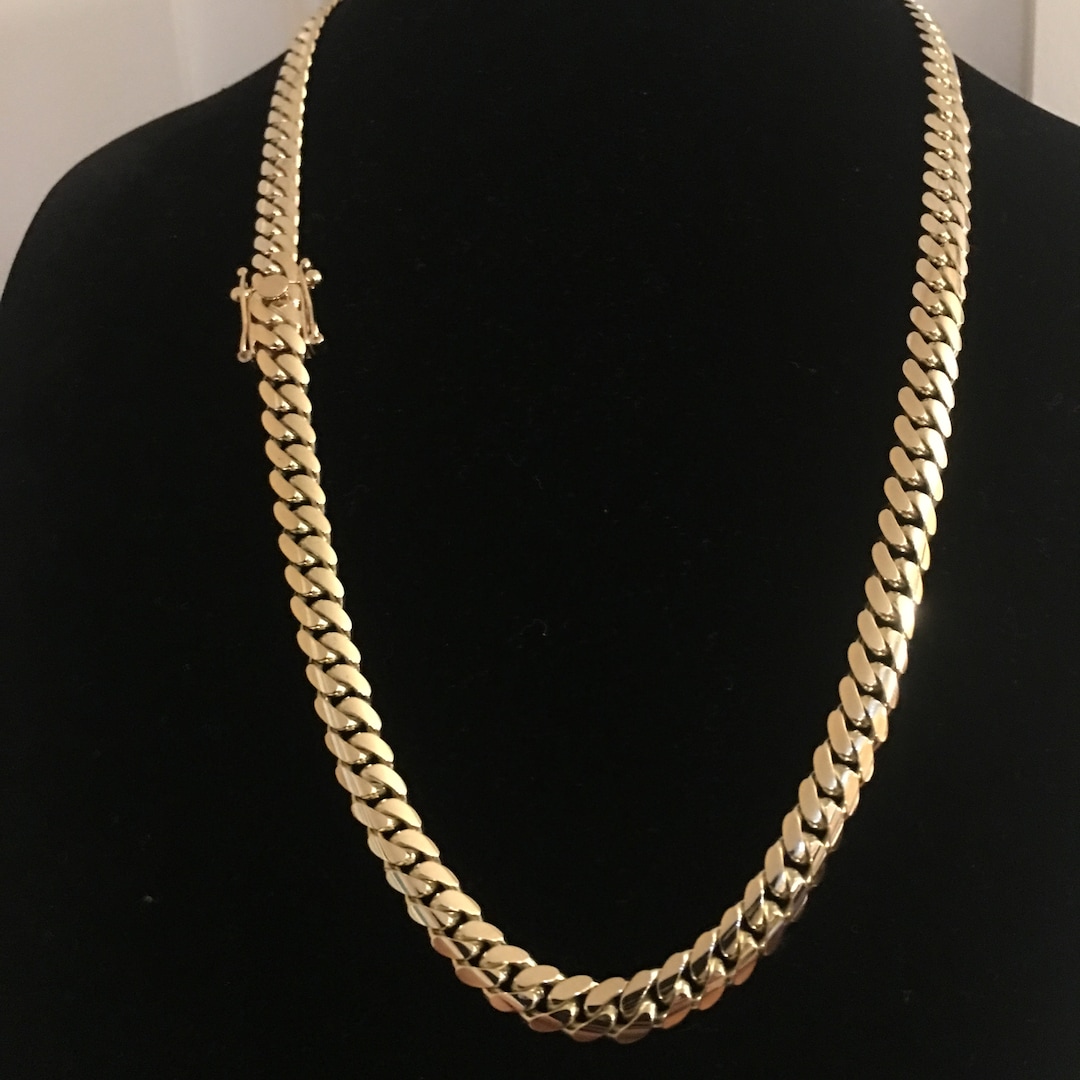 100 Grams Gold Cuban Link Chain Price 14K Yellow Gold Solid Miami Cuban  Link Chain 26 Inches 7mm 66529