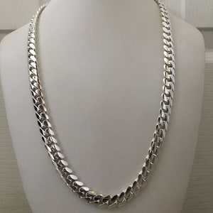 10 mm, 24 inch, puur massief zilver 999, handgemaakte Cubaanse schakelketting.