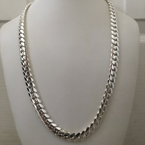 9mm 999 Pure Solid Silver Hand Made Cuban Link Chain 24in - Etsy