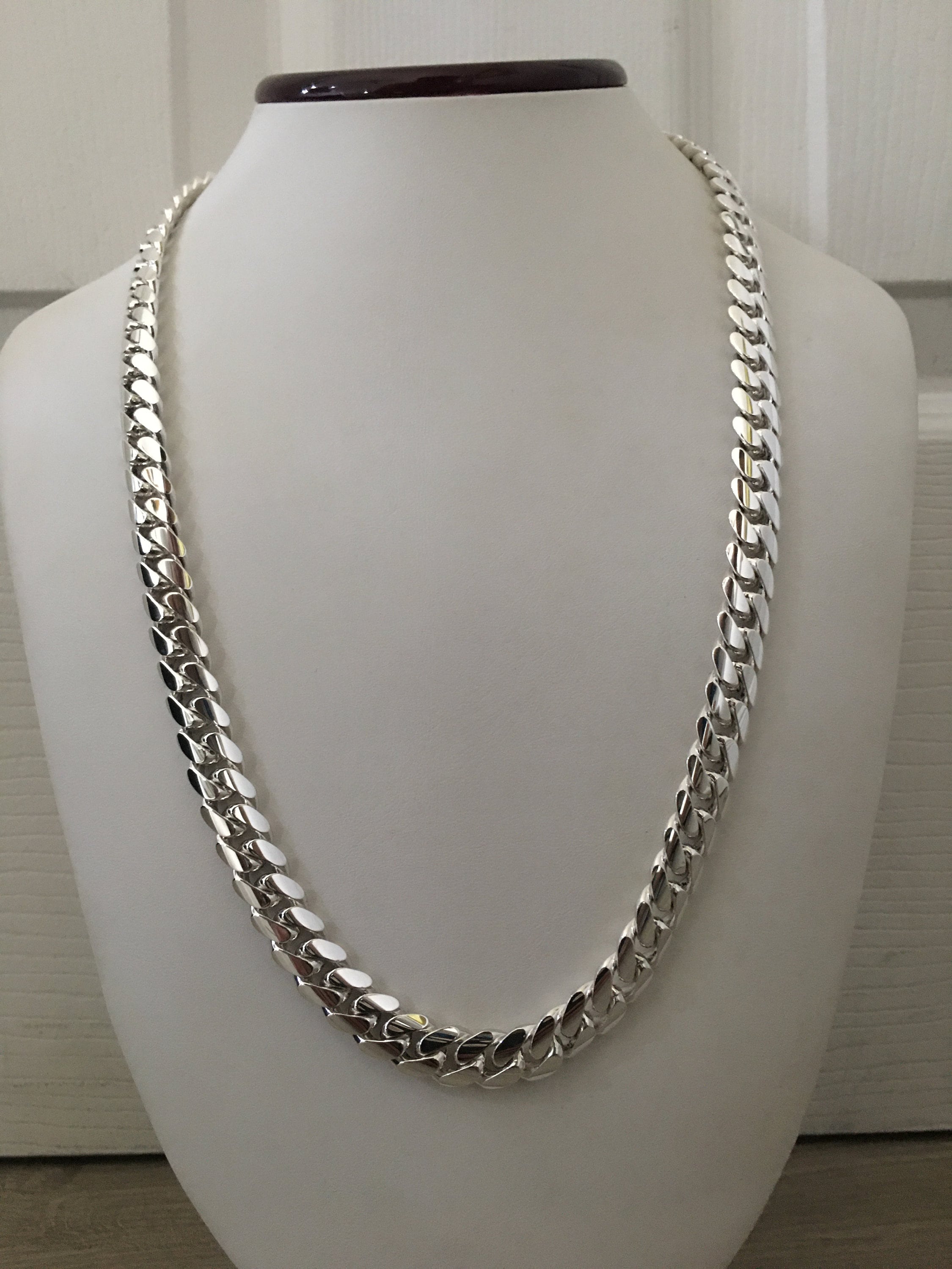 10mm26 Inchspure Solid Silver 999 Hand Made Cuban Link Etsy Norway