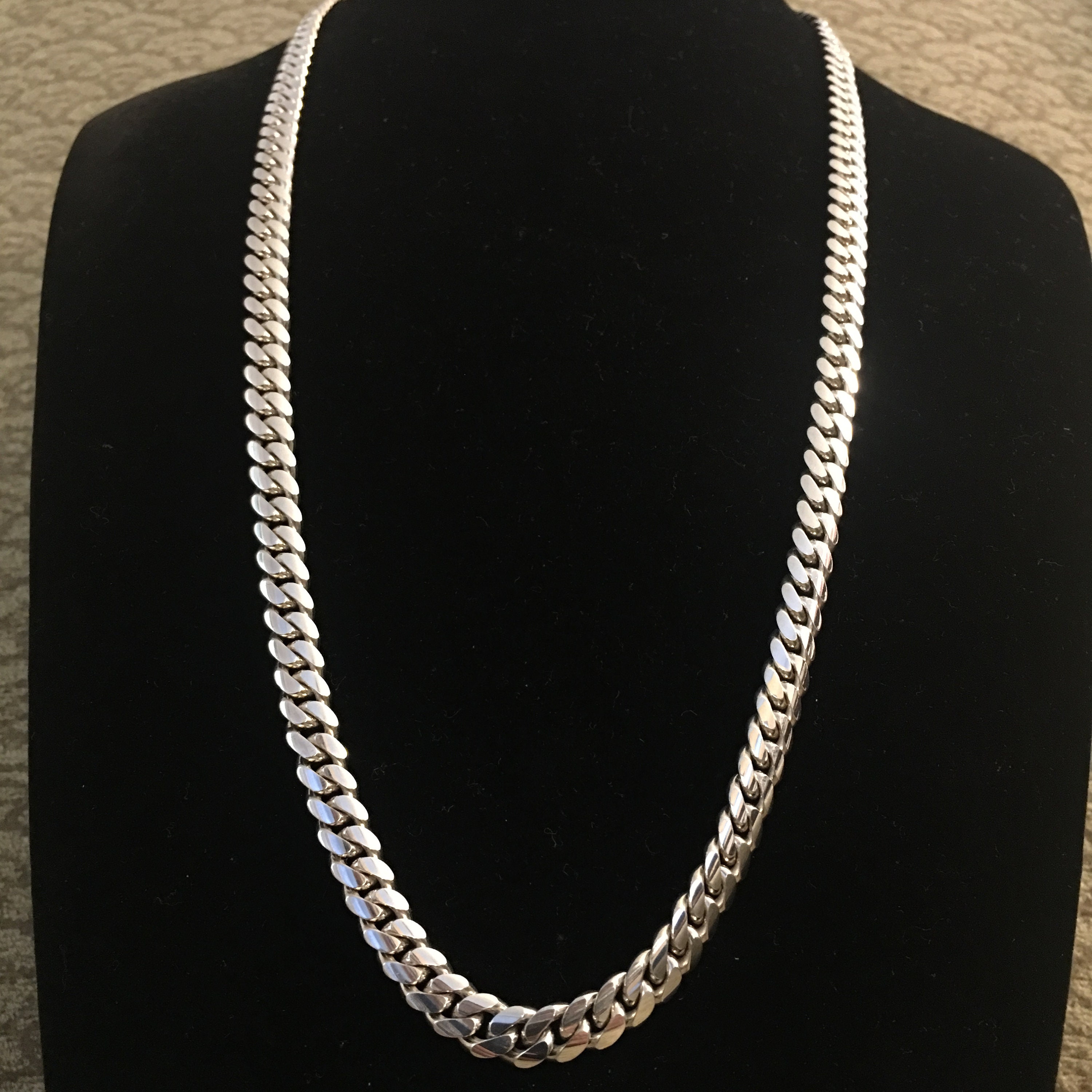 7.5mm24 Inchssolid 999 Silver Hand Made 