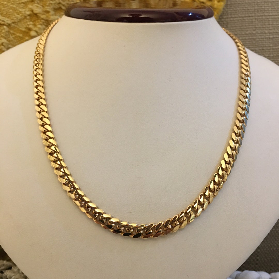 5.9mm 10k Solid Gold Hand Made Cuban Link Necklace 17inch - Etsy