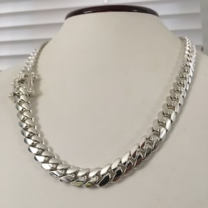 10mm,21 inch ,999 pure solid silver hand made cuban link chain.