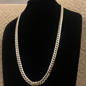 8mm 24inch, 999 pure solid silver hand made cuban link