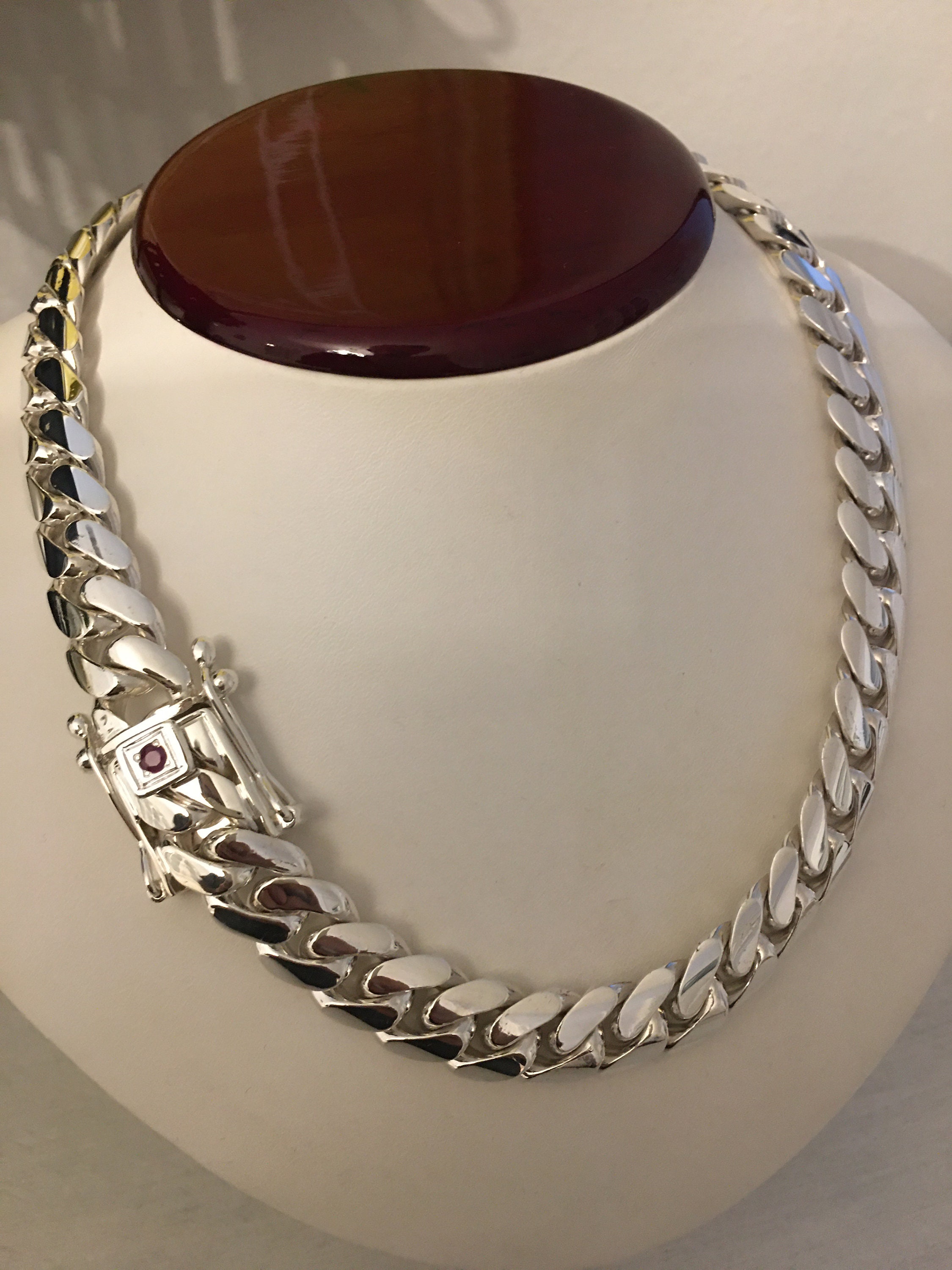 14mm17.5inchs 999 Pure Solid Silver 