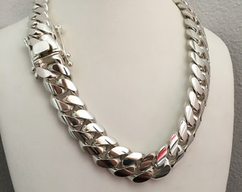 8mm,22 Inchs 999 Pure Solid Silver Hand Made Cuban Link Chain. - Etsy