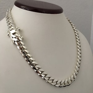 10mm hand made cuban link 999 pure solid silver 16 inch