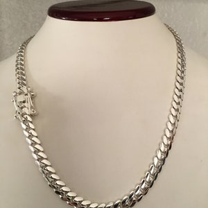 7mm 23inch 999 pure solid hand made cuban link necklace