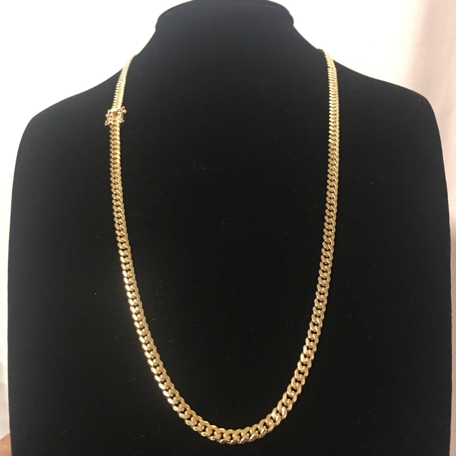 4.7mm 10k gold hand made solid cuban link chain 26in 40grams | Etsy