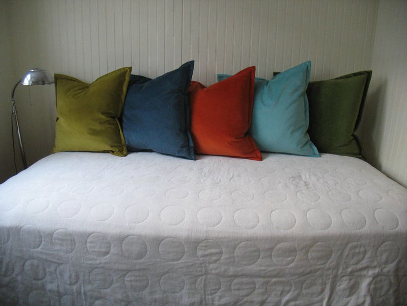Atlantic Blue Velvet One Pillow Cover 22x 22 Luxurious Thick Velvet Throw Pillow with 1 Flange