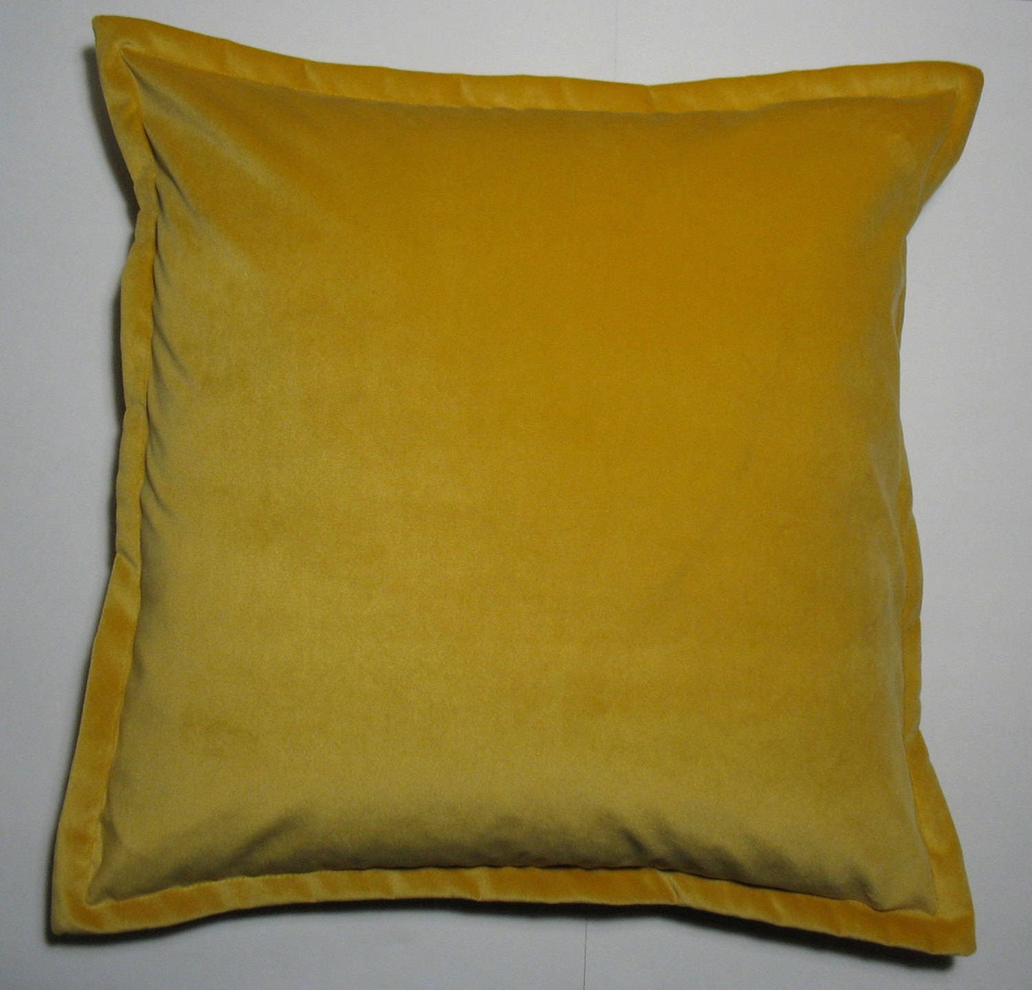 SET of TWO Ochre Plush Velvet Throw Pillow Covers 22x Etsy