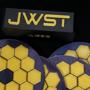 James Webb Space Telescope 3D printed coasters (set x4) and Stand