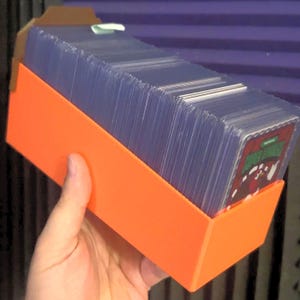 3D Printed Card Storage Box | Holds 125 Top Loaded Cards, Flat | For Streamers & Breakers