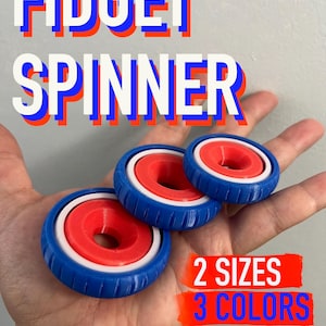 3D Printed Fidget Spinner Toy for ADHD, Stress, and Anxiety | Tricolor Cap’n America Edition