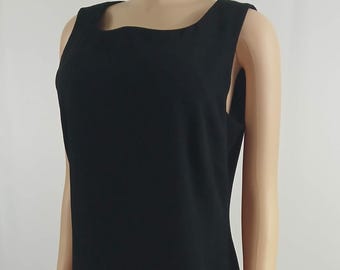 Black Dress Sleeveless Fitted Stretchy Size 12
