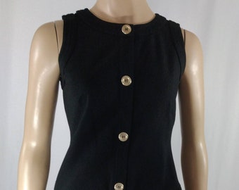 Women's Black Dress Designer Sleeveless Stretchy Like New Condition Vintage Size 2p