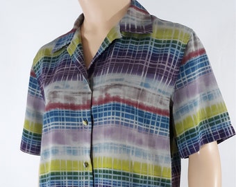 Vintage 80s Patchington Shirt, Size M - Abstract Geo Print Top