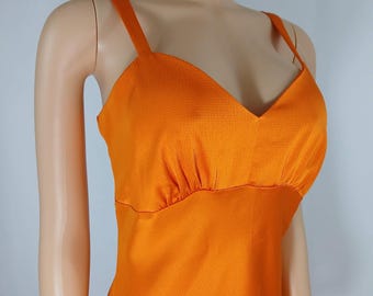 Orange Satin Dress, Thin Straps SOPHIA VERGARA Size M