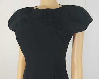 Vintage Black Dress LIZ CLAIBORNE 80's Size 8