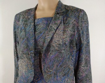 Alex Evenings Long Navy Dress With Side Slit & Shrug Jacket, Rhinestone Trim  Size 6 - Etsy