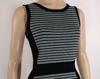 Vintage White House Black Market Sleeveless Top, Striped Rayon Blend, Size XS