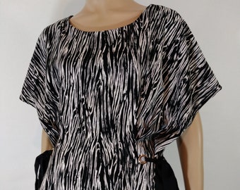 Top estampado abstracto de talla grande, estilo vintage LANE BRYANT, talla 18/20