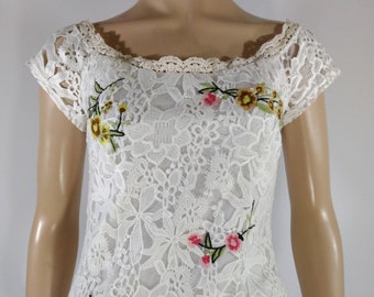 Alfani Women's Size P/L White Lace Dress/vintage Floral Lace Lined White  Lace Dress/beautiful White Lace Sleeveless Dress - Etsy