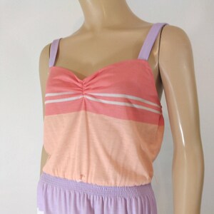Vintage 70s Striped Sundress: Sunset Colors, Sweetheart Neckline
