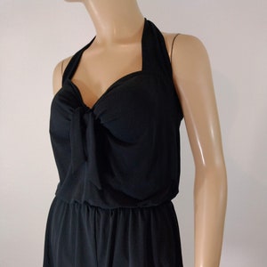 MAGIC Suit Swimsuit Women&#39;s Romper One Piece Black Halter Style Shorts Bombshell Glamour Excellent Condition Vintage by Magic Suit size 10