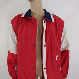 London Fog Jacket 80&#39;s Men&#39;s Unisex Sports Outerwear Red White Blue Windbreaker Lux Excellent Condition Vintage by LONDON FOG size S