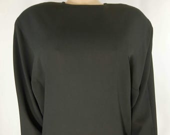 80's Dress Black Long Sleeve Unique Silhouette Size 12