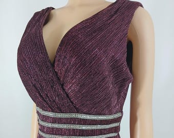 Vestido largo de gala rojo brillante, talla 12