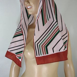Women&#39;s Scarf 70&#39;s 80&#39;s Oblong Silky Satiny Abstract Geometric Design Classic Glamorous Excellent Condition Vintage by ROBINSON COLLUBER
