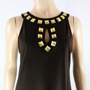 Michael kors black dress with gold studs on sale
