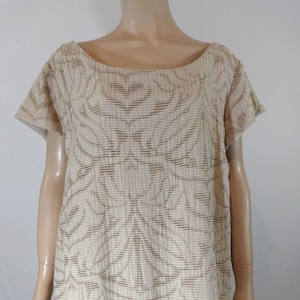 Plus Size Dress Beige Lace 72% Rayon Floral ImPrint Crop Sleeve Back Zipper Lux Excellent Condition Vintage by LIZ CLAIBOURNE Woman Size 24W