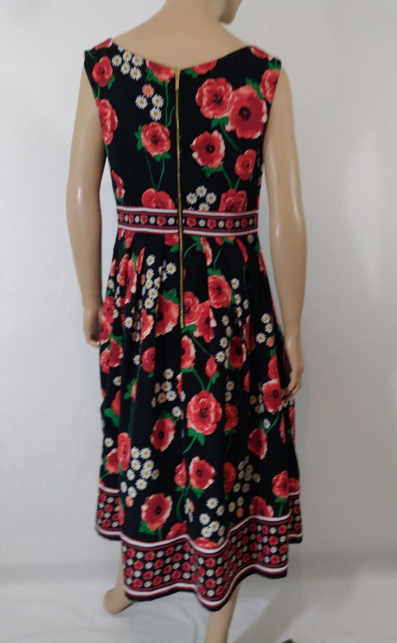 EVA MENDES Dress Women's Sleeveless Floral Red Bl… - image 4