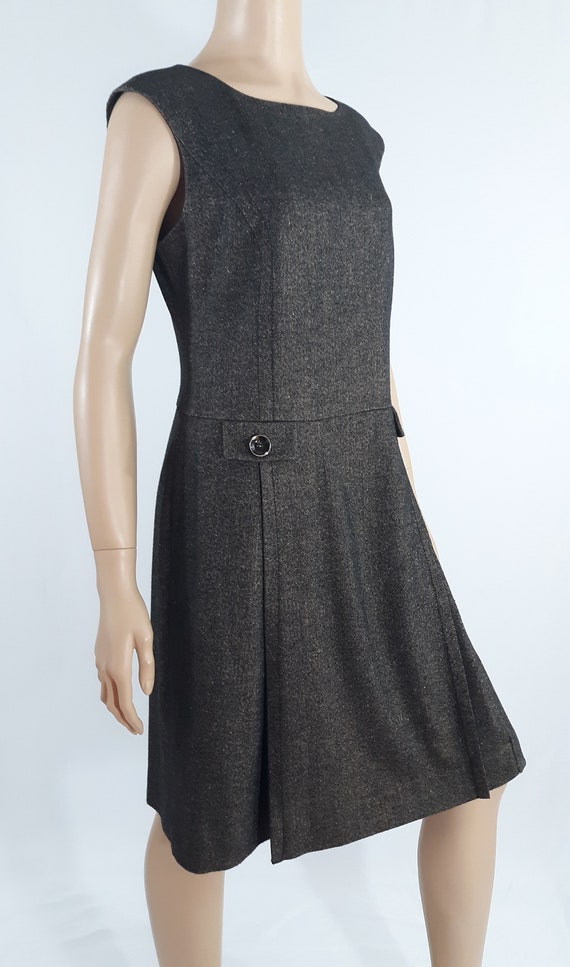 grey wool sheath dress Mes Dress in Grey